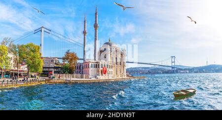 istanbul, bosporus-Brücke, ortaköy-Moschee, istanbuls, bosporus-Brücken, ortaköy Moscheen Stockfoto