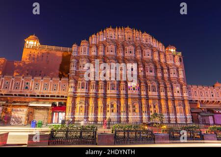 rajasthan, jaipur, hawa mahal, die fernen Pavillons, Rajasthans, Jaipurs, hawa Mahals Stockfoto