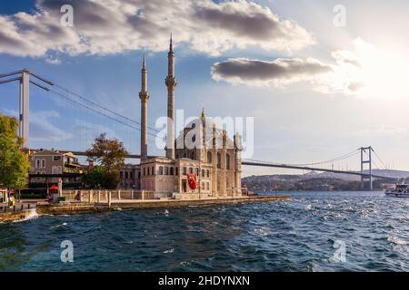 istanbul, bosporus-Brücke, ortaköy-Moschee, istanbuls, bosporus-Brücken, ortaköy Moscheen Stockfoto