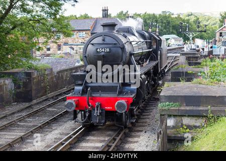 Ein Dampfzug auf der North Yorkshire Moors Railway Stockfoto