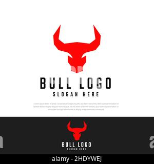 Vektor-Illustration von Red Bull Head Logo-Design, Stier-Symbol Stock Vektor