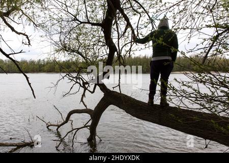 Liberland, offiziell die Freie Republik Liberland, ist eine Mikronation, die ein unbewohntes Stück umstrittenen Landes am westlichen Ufer der Danu beansprucht Stockfoto