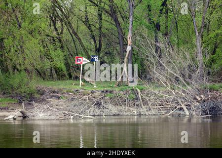 Liberland, offiziell die Freie Republik Liberland, ist eine Mikronation, die ein unbewohntes Stück umstrittenen Landes am westlichen Ufer der Danu beansprucht Stockfoto