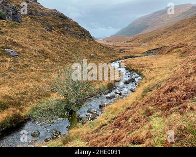 Glen Shieldaig, südlich von Loch Shieldaig im Nordwesten Schottlands. Stockfoto