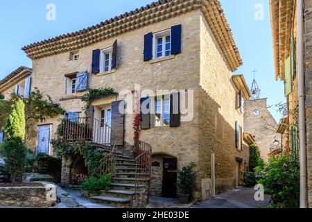 Frankreich, Vaucluse, Parc Naturel Regional du Luberon (Luberon Natural Regional Park), Ansouis, bezeichnet als Les Plus Beaux Villages de France, (die meisten Be Stockfoto