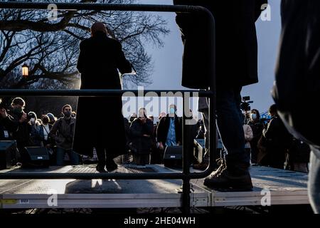 Washington, Usa. 06th Januar 2022. 6th. Januar Jahrestag des Angriffs auf die US-Hauptstadt. (Foto von Ralph Pache/PRESSCOV/Sipa USA) Quelle: SIPA USA/Alamy Live News Stockfoto