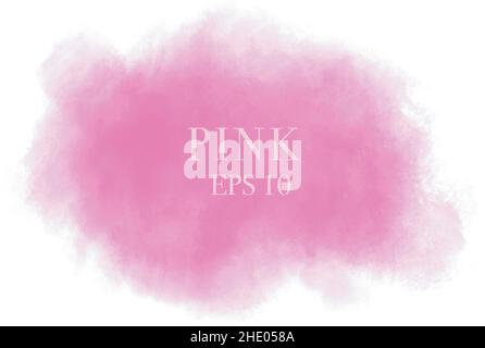 Rosa Aquarell Wolke Splash Vektor Hintergrund. Stock Vektor