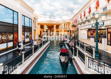Szenische Aufnahme des Innenraums des Venetian Casino in Las Vegas, Nevada, USA Stockfoto