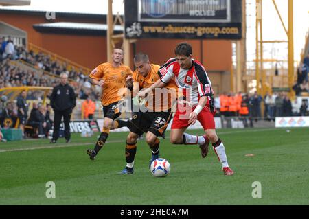 Fußballer Michael Kitly und Rudi Skacel Wolverhampton Wanderers gegen Southampton bei Molineux 31/03/2007 Stockfoto