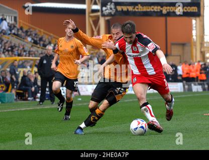 Fußballer Michael Kitly und Rudi Skacel Wolverhampton Wanderers gegen Southampton bei Molineux 31/03/2007 Stockfoto