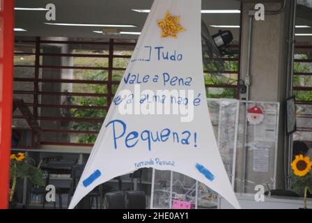 Sao Paulo, Sao Paulo, Brasilien. 7th Januar 2022. (INT) der Bürgermeister von Sao Paulo nimmt an der Einweihung von Teja Grajau Teil. 7. Januar 2022, Grajau, Sao Paulo, Brasilien: Der Bürgermeister von Sao Paulo, Ricardo Nunes (MDB), nimmt an der Einweihung von Teia Grajau Teil, in Anwesenheit des Bildungsministers Fernando Padula, des Präsidenten von Ade Sampa (Sao Paulo Development Agency, Renan Marinho, Und der stellvertretende Bürgermeister von Capela do Socorro, Carlos Alberto de Oliveira, neben Ratsmitgliedern, bei CEU Navegantes, im Süden von Sao Paulo.Quelle: Adeleke Anthony Fote/Thenews2 (Foto: Adele Stockfoto