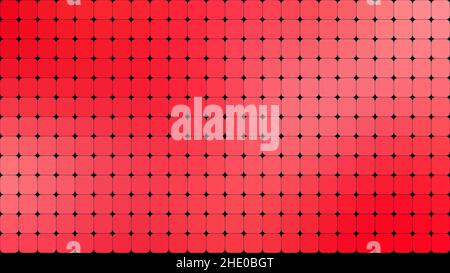 Abstrakter Gitterhintergrund aus abgerundeten roten und rosa Quadraten. Vollformat abstrakter, lebendiger Hintergrund für Poster, Banner, Website oder Vorlage. 4K Auflösung. Stockfoto