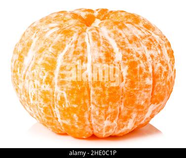 Geschälte Mandarine isoliert auf weißem Hintergrund. Frische Mandarine. Stockfoto