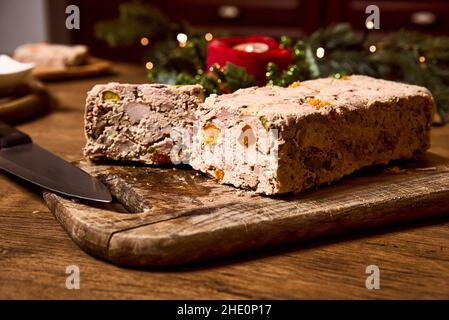 Gebackene Terrinenpastete. Fleischpastete Stockfoto
