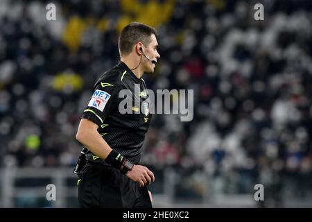 Turin, Italien. 06th Januar 2022. Simone Sozza Schiedsrichter während des Spiels der Serie A 2020/21 zwischen Juventus FC und Napoli SSC am 06. Januar 2022 in Turin, Italien-Photo ReporterTorino Credit: Independent Photo Agency/Alamy Live News Stockfoto