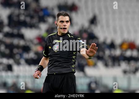 Turin, Italien. 06th Januar 2022. Simone Sozza Schiedsrichter während des Spiels der Serie A 2020/21 zwischen Juventus FC und Napoli SSC am 06. Januar 2022 in Turin, Italien-Photo ReporterTorino Credit: Independent Photo Agency/Alamy Live News Stockfoto