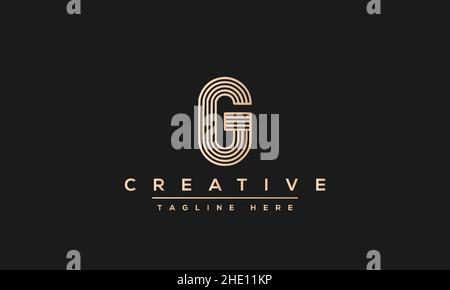 Modernes kreatives G-Vektor-Logo-Design. Minimalistisches G Luxuriöses, auf Monogramm basierendes Symbol Stock Vektor