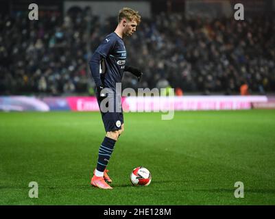 Swindon, Wiltshire, Großbritannien. 7th. Juni 2022. 7th. Januar 2022: County Ground, Swindon, Wilstshire, England: FA Cup 3rd Round Football, Swindon Town gegen Manchester City: Cole Palmer von Manchester City am Ball Credit: Action Plus Sports Images/Alamy Live News Stockfoto