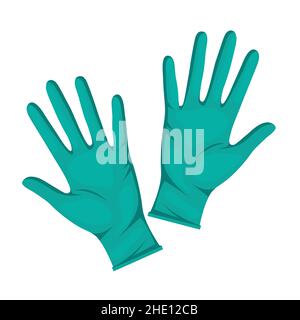 Medizinische Gummihandschuhe. Covid-19, Konzept zur epidemischen Prävention Stock Vektor