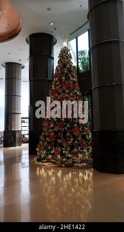 Weihnachtsdekorationen Intercontinental Hotel Sukhumvit Road Bangkok Hotel Stockfoto