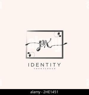 PX Handschrift Logo Vektor Kunst der ersten Unterschrift, Hochzeit, Mode, jewerly, Boutique, Blumen und botanische mit kreativer Vorlage für jedes Unternehmen Stock Vektor