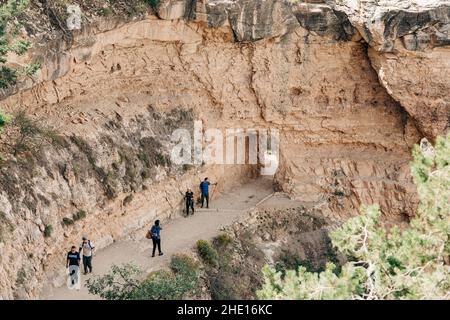 Grand Canyon, Arizona, USA - 27. September 2021 Grand Canyon National Park Wanderweg, South Rim Stockfoto