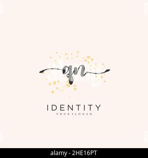 QN Handschrift Logo Vektor Kunst der ersten Unterschrift, Hochzeit, Mode, jewerly, Boutique, Blumen und botanische mit kreativer Vorlage für jedes Unternehmen Stock Vektor