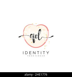 QD Handschrift Logo Vektor Kunst der ersten Unterschrift, Hochzeit, Mode, jewerly, Boutique, Blumen und botanische mit kreativer Vorlage für jedes Unternehmen Stock Vektor