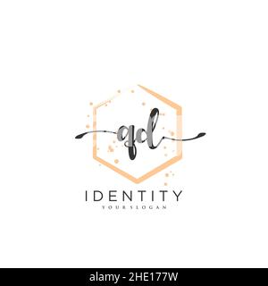 QD Handschrift Logo Vektor Kunst der ersten Unterschrift, Hochzeit, Mode, jewerly, Boutique, Blumen und botanische mit kreativer Vorlage für jedes Unternehmen Stock Vektor