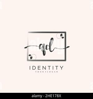 QD Handschrift Logo Vektor Kunst der ersten Unterschrift, Hochzeit, Mode, jewerly, Boutique, Blumen und botanische mit kreativer Vorlage für jedes Unternehmen Stock Vektor