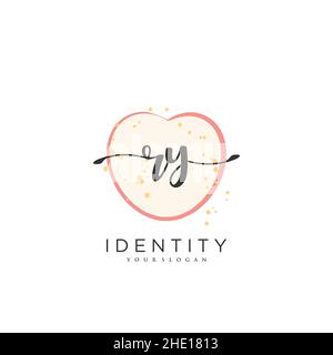 RY Handschrift Logo Vektor Kunst der ersten Unterschrift, Hochzeit, Mode, jewerly, Boutique, Blumen und botanische mit kreativer Vorlage für jedes Unternehmen Stock Vektor