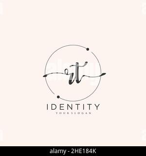 RT Handschrift Logo Vektor Kunst der ersten Unterschrift, Hochzeit, Mode, jewerly, Boutique, Blumen und botanische mit kreativer Vorlage für jedes Unternehmen Stock Vektor