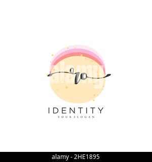 RO Handschrift Logo Vektor Kunst der ersten Unterschrift, Hochzeit, Mode, jewerly, Boutique, Blumen und botanische mit kreativer Vorlage für jedes Unternehmen Stock Vektor