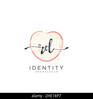 Rd Handschrift Logo Vektor Kunst der ersten Unterschrift, Hochzeit, Mode, Schmuck, Boutique, Blumen und botanische mit kreativer Vorlage für jedes Unternehmen Stock Vektor