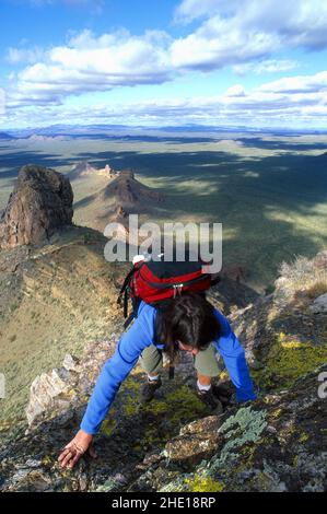 Besteigung von Montezumas Kopf im Organ Pipe National Monument. Arizona Stockfoto