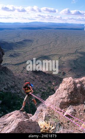 Besteigung von Montezumas Kopf im Organ Pipe National Monument. Arizona Stockfoto