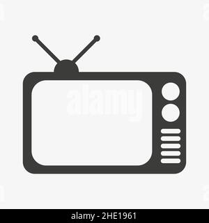 TV-Vektorsymbol auf weißem Hintergrund isoliert. Stock Vektor