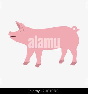 Vektordarstellung eines Schweins auf weißem Hintergrund Stock Vektor