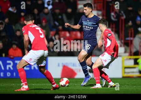 Swindon, England, 7th. Januar 2022. Rodri von Manchester City während des Emirates FA Cup-Spiels auf dem County Ground, Swindon. Bildnachweis sollte lauten: Ashley Crowden / Sportimage Kredit: Sportimage/Alamy Live News Stockfoto