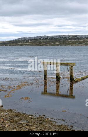 Port Stanley - Blick auf den alten Hafen - Falklandinseln -28th. Februar 2014 Stockfoto