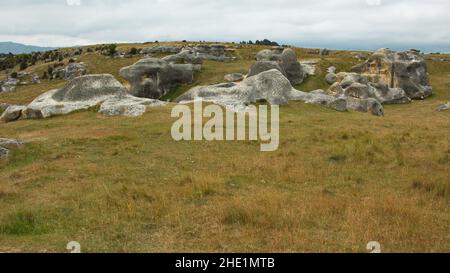 Elephant Rocks in der Nähe von Duntroon auf der Südinsel Neuseelands Stockfoto