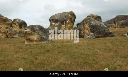 Elephant Rocks in der Nähe von Duntroon auf der Südinsel Neuseelands Stockfoto