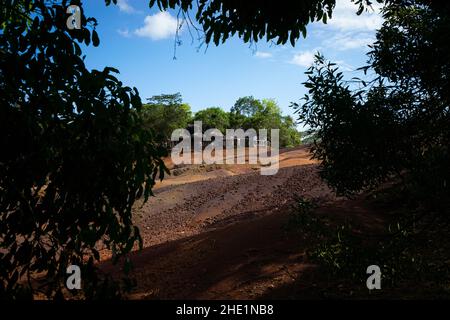 Terres des Sept Couleurs, die farbige Touristenattraktion in Chamarel auf Mauritius Stockfoto