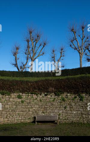 Frankreich, Bretagne, Dinan die 2020-12-25. Illustration des täglichen Lebens in der Bretagne während der Weihnachtsferien inmitten der Covid-19-Krise, Wann Stockfoto