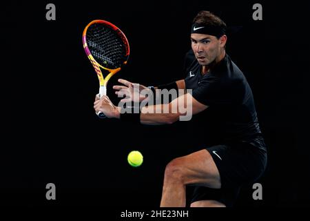 RAFAEL NADAL (ESP) in Aktion beim Melbourne Summer Set 2022 am Samstag, den 2022. Januar, im Melbourne Park Stockfoto