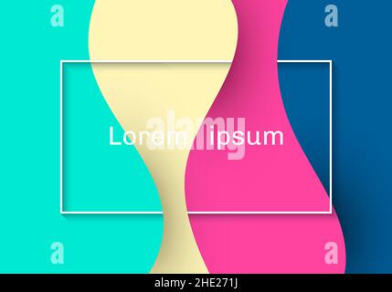 Abstrakter Hintergrund Wellenform Schichten helle Farbe Papier Schnitt Kunst Stil. Vektorgrafik Stock Vektor