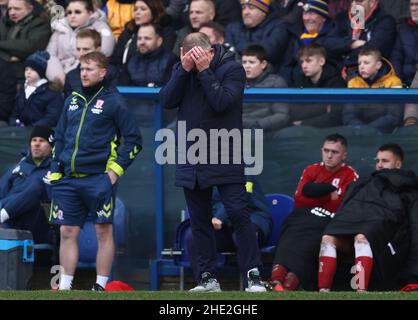 Mansfield, Großbritannien. 8th Januar 2022. Chris Wilder Manager von Middlesbrough während des Emirates FA Cup Spiels im One Call Stadium, Mansfield. Bildnachweis sollte lauten: Darren Staples/Sportimage Credit: Sportimage/Alamy Live News Stockfoto