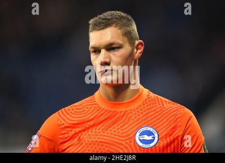 Brighton und Hove Albion Torhüter Kjell Scherpen beim dritten Lauf des Emirates FA Cup in den Hawthorns, West Bromwich. Bilddatum: Samstag, 8. Januar 2022. Stockfoto