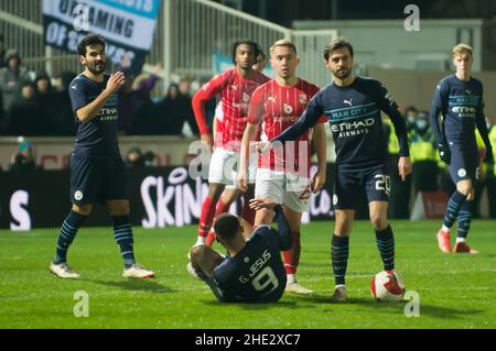 Swindon, Großbritannien. 07th Januar 2022. Swindon, England, 7th. Januar: Action während der FA Cup 3rd-Runde. Swindon Town V Manchester City auf dem Heimstadion des Swindon Town FC. Terry Scott/SPP Quelle: SPP Sport Press Photo. /Alamy Live News Stockfoto