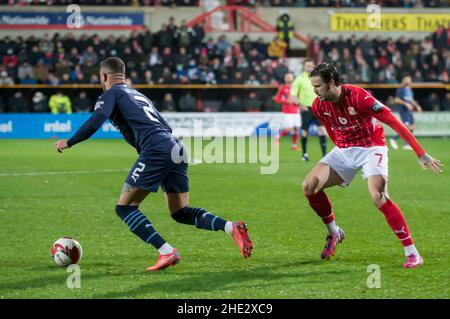 Swindon, Großbritannien. 07th Januar 2022. Swindon, England, 7th. Januar: Action während der FA Cup 3rd-Runde. Swindon Town V Manchester City auf dem Heimstadion des Swindon Town FC. Terry Scott/SPP Quelle: SPP Sport Press Photo. /Alamy Live News Stockfoto